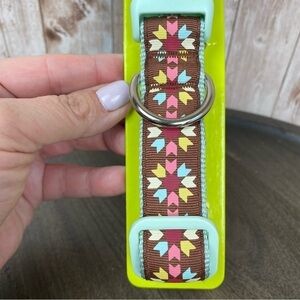 Simply Dog Nylon Adjustable Floral Print Dog Collar Size Large